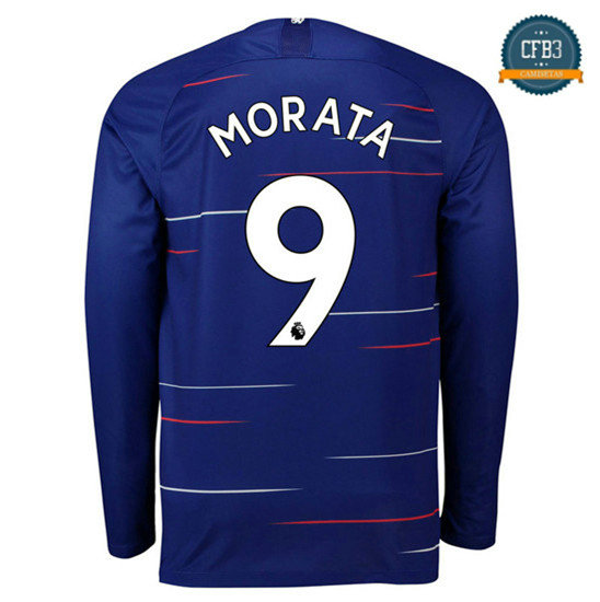 Camiseta Chelsea 1ª Equipación 9 Morata Manga Larga 2018