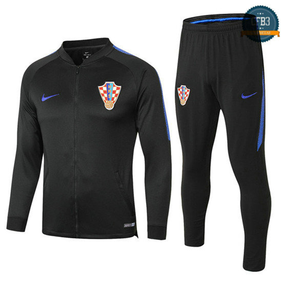 Chaqueta Chándal Croacia Negro 2018