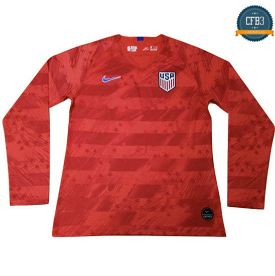 Camiseta EEUU 1ª Equipación Manga Larga Rojo 2019/2020