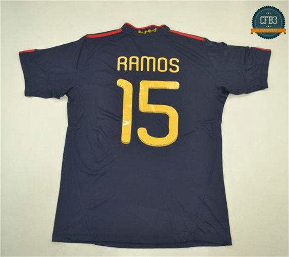 Camiseta 2010 Copa del Mundo España 2ª Equipación (15 Rrmos)