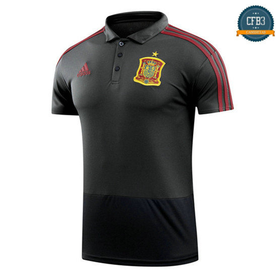 Camiseta España Polo Negro 2018-2019
