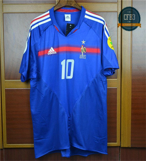 Camiseta 2004 Copa de Europa Francia 1ª Equipación (10 Zidane)