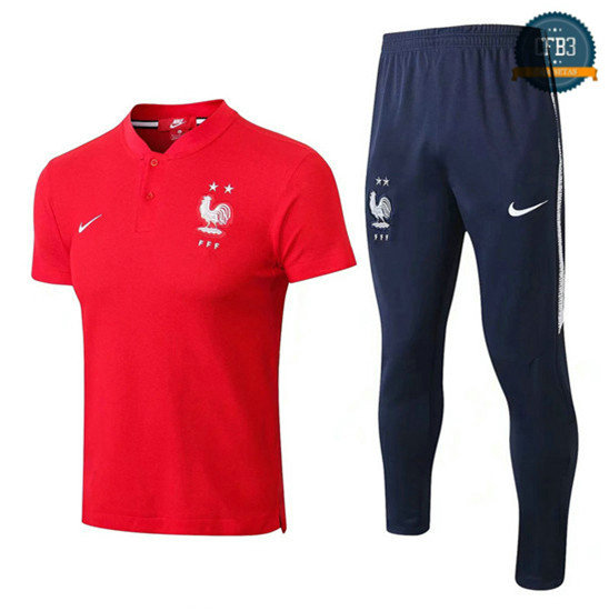 Camiseta Francia POLO Entrenamiento Rojo 2018-2019