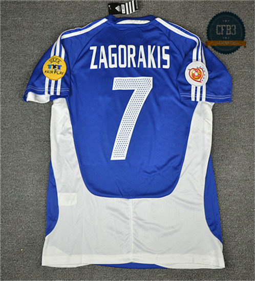 Camiseta 2004 Grecia 1ª Equipación Azul/Blanco Zagorakis Charisteas