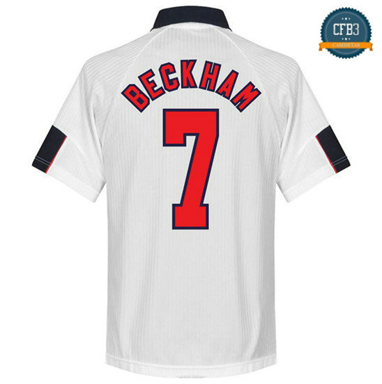 Camiseta 1998 Copa del Mundo Inglaterra 1ª Equipación (7 BECKHAM)