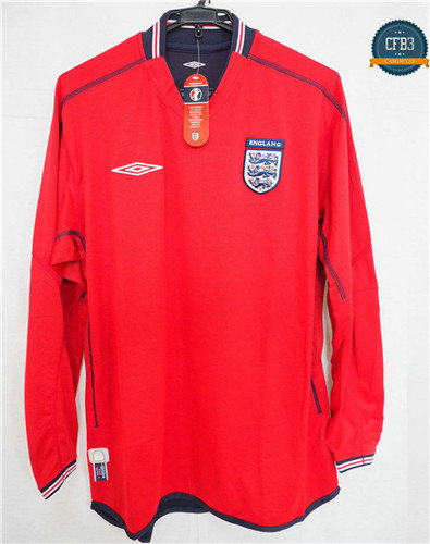 Camiseta 2002-03 Copa del Mundo Inglaterra Manga Larga 2ª Equipación