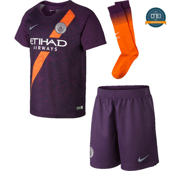 Camiseta Manchester City 3ª Equipación Junior Púrpura 2018