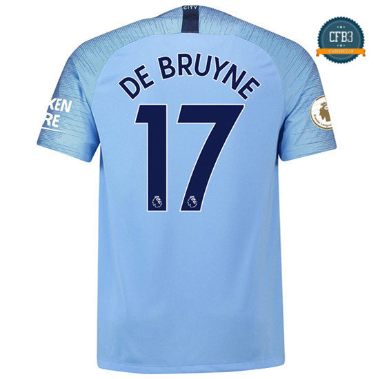 Camiseta Manchester City 1ª Equipación 17 Kevin De Bruyne 2018