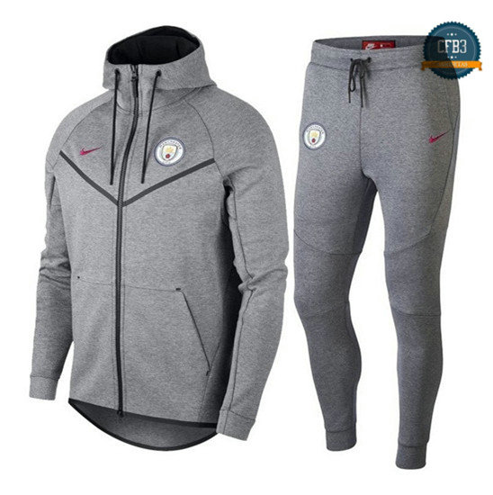 Chaqueta Chándal Manchester City Gris 2018 Tech Fleece Windrunner