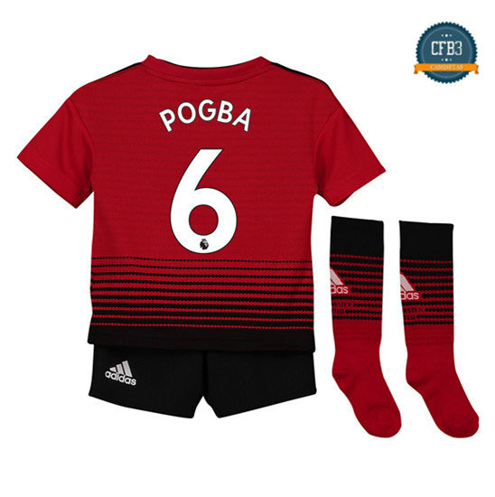 Camiseta Manchester United 1ª Equipación Niños 6 Pogba 2018