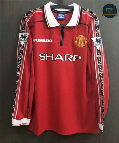 Camiseta 1998-99 Manchester united Manga Larga 1ª Equipación