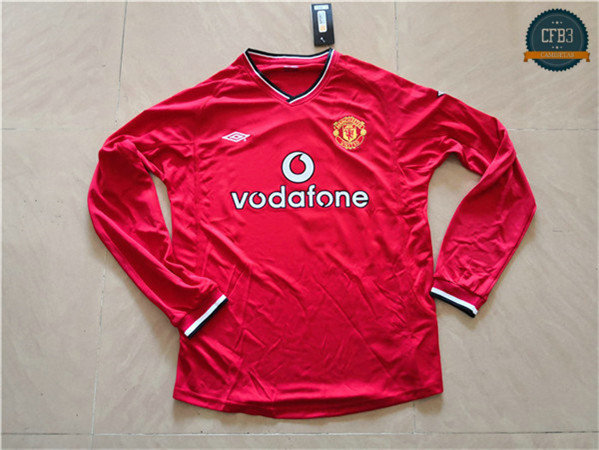 Camiseta 2000-01 Manchester united Manga Larga 1ª Equipación