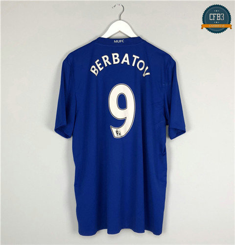 Camiseta 2008-09 Manchester United 2ª Equipación Azul (9 Dimitar Berbatov)
