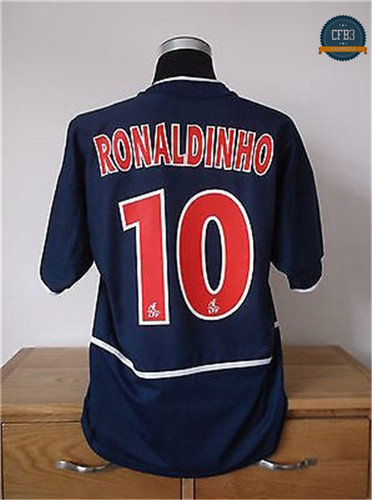 Camiseta 2002-03 PSG 1ª Equipación Azul (10 Ronaldinho)