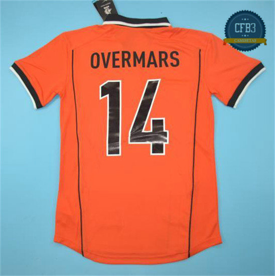 Camiseta 1998-00 Países Bajos 1ª Equipación (Naranja 14 Overmars)