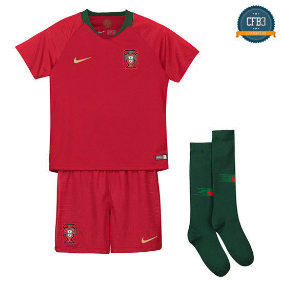 Camiseta Portugal 1ª Equipación Niños 2018