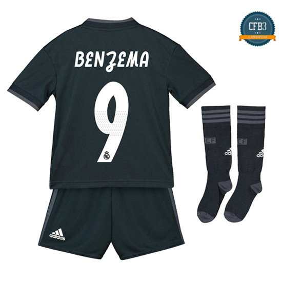 Camiseta Real Madrid 2ª Equipación Niños 9 Benzema 2018