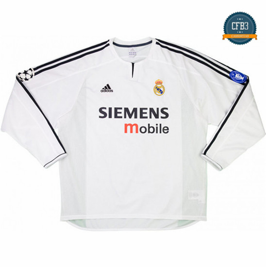 Camiseta 2003-04 UCL final Real Madrid 1ª Equipación Manga Larga