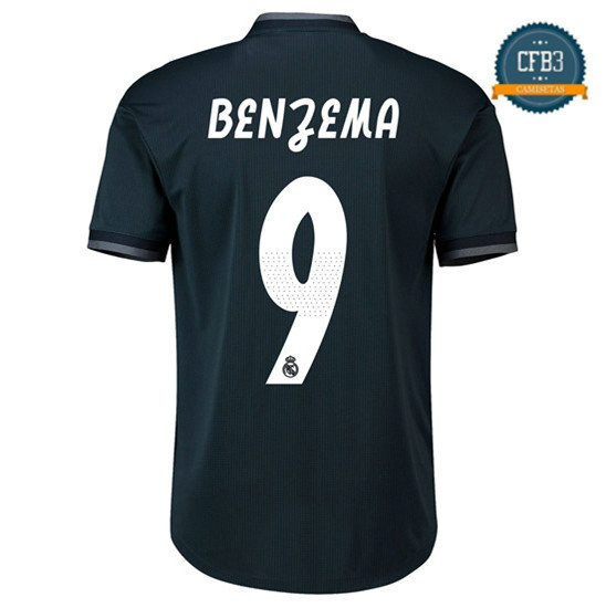 Camiseta Real Madrid 9 Benzema 2ª Equipación 2018