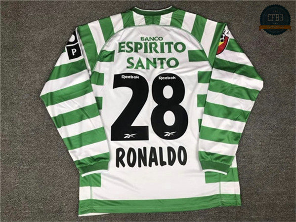 Camiseta 2003 Lisbon home Manga Larga (28 Ronaldo)