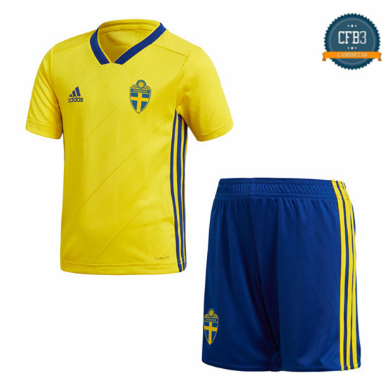 Camiseta Suecia 1ª Equipación Junior 2018