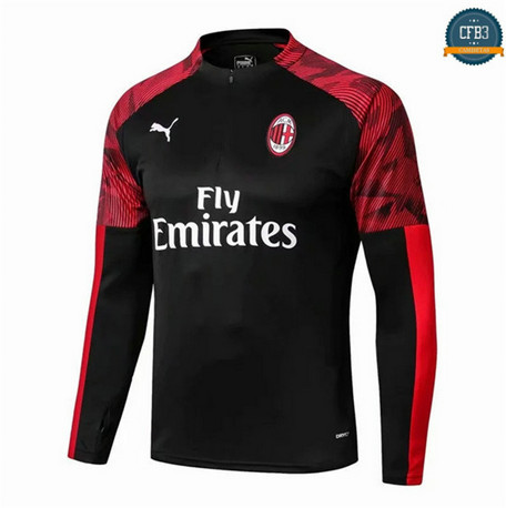 Cfb3 D133 Sudaderas AC Milan Negro/Rojo 2019/2020