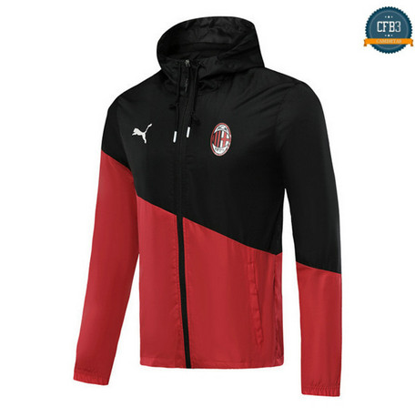 Cfb3 D136 Rompevientos Sombrero AC Milan Negro/Rojo 2019/2020