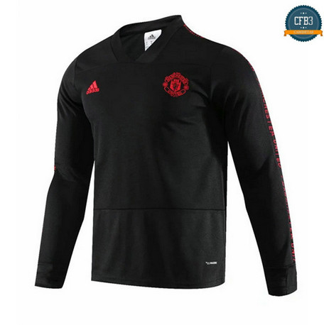 Cfb3 D140 Sudaderas Manchester United Negro 2019/2020 Cuello V