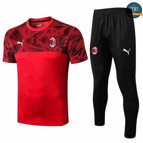 Cfb3 D145 Entrenamiento AC Milan + Pantalones Rojo/Negro 2019/2020