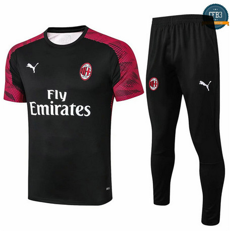 Cfb3 D146 Entrenamiento AC Milan + Pantalones Rojo Foncé/Negro 2019/2020