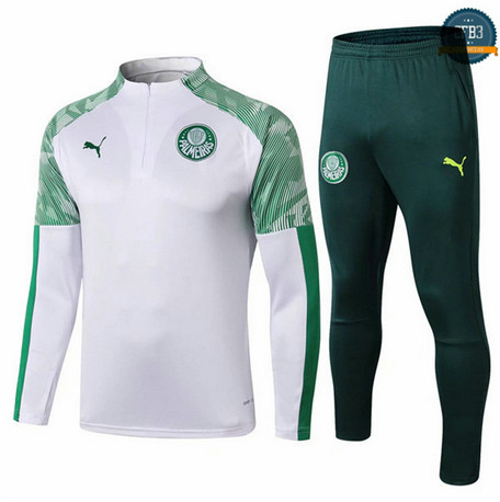 Cfb3 D16 Chándal Palmeiras Blanco/Verde 2019/2020 Cremallera Mitad