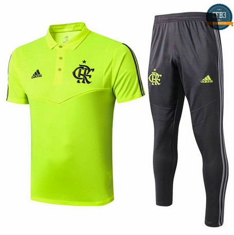 Cfb3 D164 Entrenamiento Flamengo POLO + Pantalones Verde/Negro 2019/2020