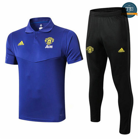 Cfb3 D169 Entrenamiento Manchester United POLO + Pantalones Azul/Negro 2019/2020