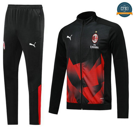 Cfb3 D42 Chaqueta Chándal AC Milan Negro/Rojo 2019/2020