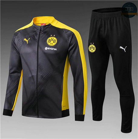 Cfb3 D50 Chaqueta Chándal Borussia Dortmund Niños Negro/Amarillo 2019/2020