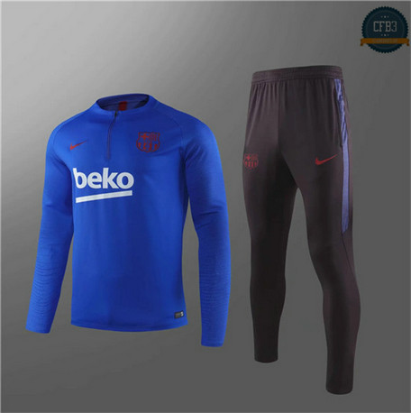 Cfb3 D59 Chándal Barcelona Niños Azul/Negro 2019/2020 Cremallera Mitad