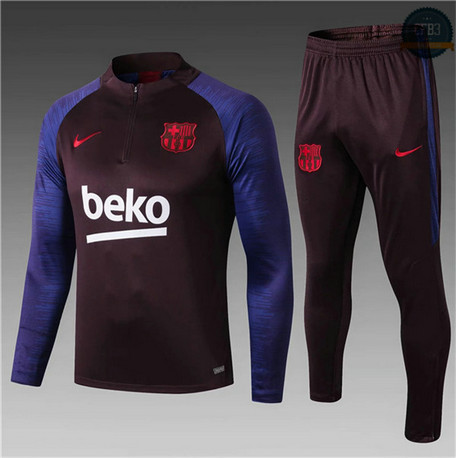 Cfb3 D60 Chándal Barcelona Niños Azul/Rojo Oscuro 2019/2020 Cremallera Mitad