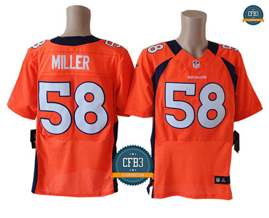 cfb3 camisetas Von Miller, Denver Broncos - Naranja