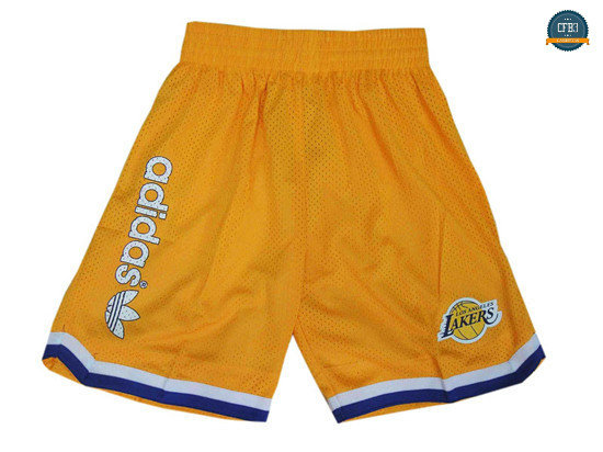 cfb3 camisetas Pantalones Los Angeles Lakers RETRO [Amarillo]