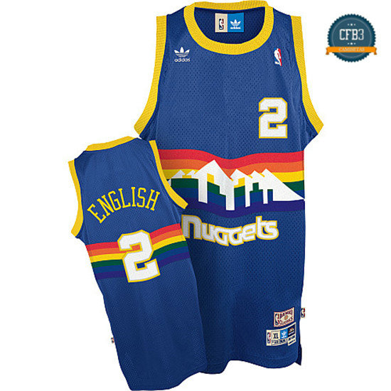 cfb3 camisetas Alex English, Denver Nuggets [Azul]