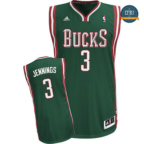 cfb3 camisetas Brandon Jennings, Milwaukee Bucks [Verde]