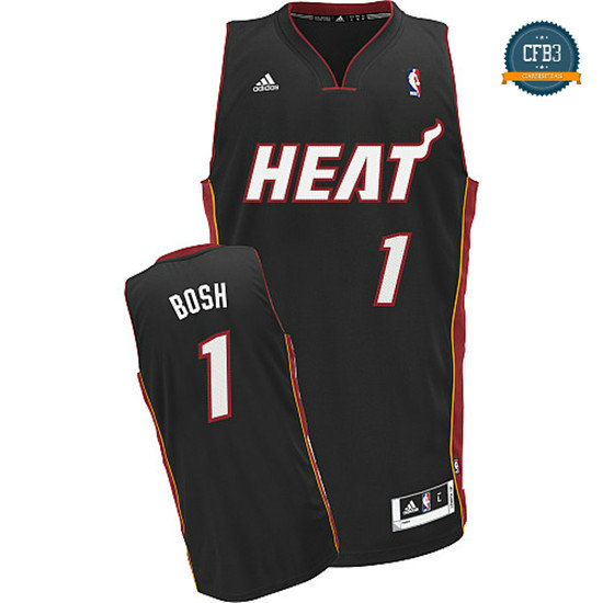 cfb3 camisetas Chris Bosh, Miami Heat [Negra]
