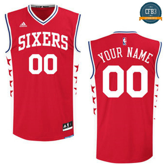 cfb3 camisetas Custom, Philadelphia 76ers [Rojo]