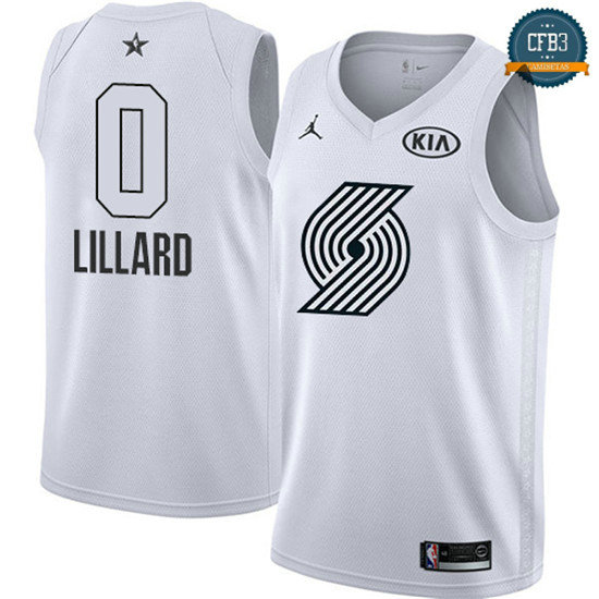 cfb3 camisetas Damian Lillard - 2018 All-Star Blanco