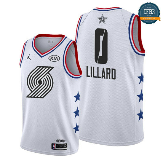 cfb3 camisetas Damian Lillard - 2019 All-Star Blanco