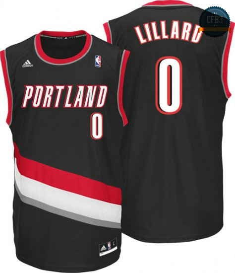 cfb3 camisetas Damian Lillard, Portland Trail Blazers [Negra]