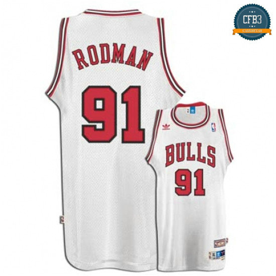 cfb3 camisetas Dennis Rodman, Chicago Bulls [Blanco]