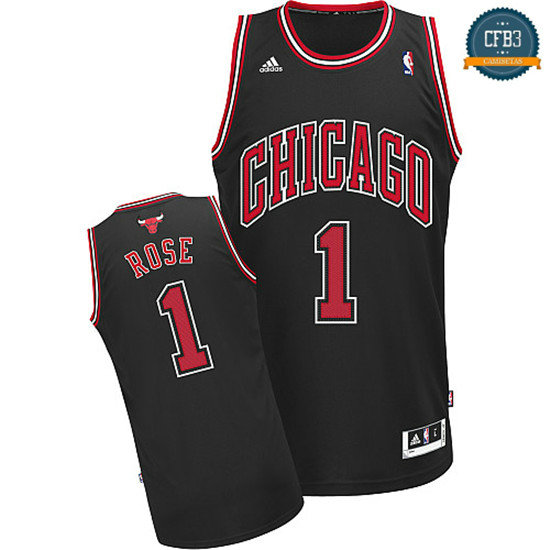 cfb3 camisetas Derrick Rose, Chicago Bulls [Negra]