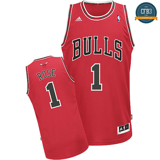 cfb3 camisetas Derrick Rose, Chicago Bulls [Roja]