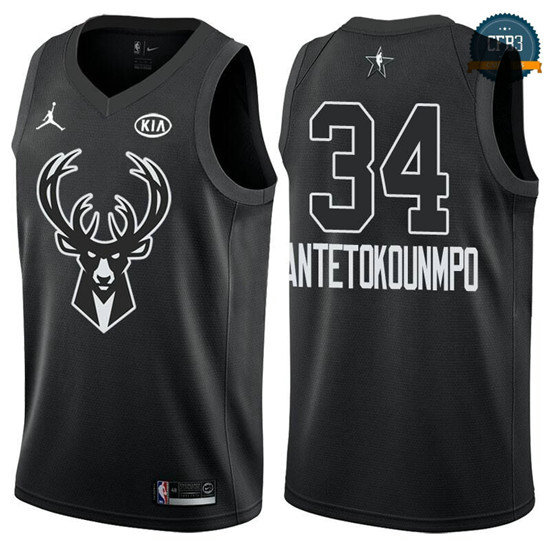 cfb3 camisetas Giannis Antetokounmpo - 2018 All-Star Negro